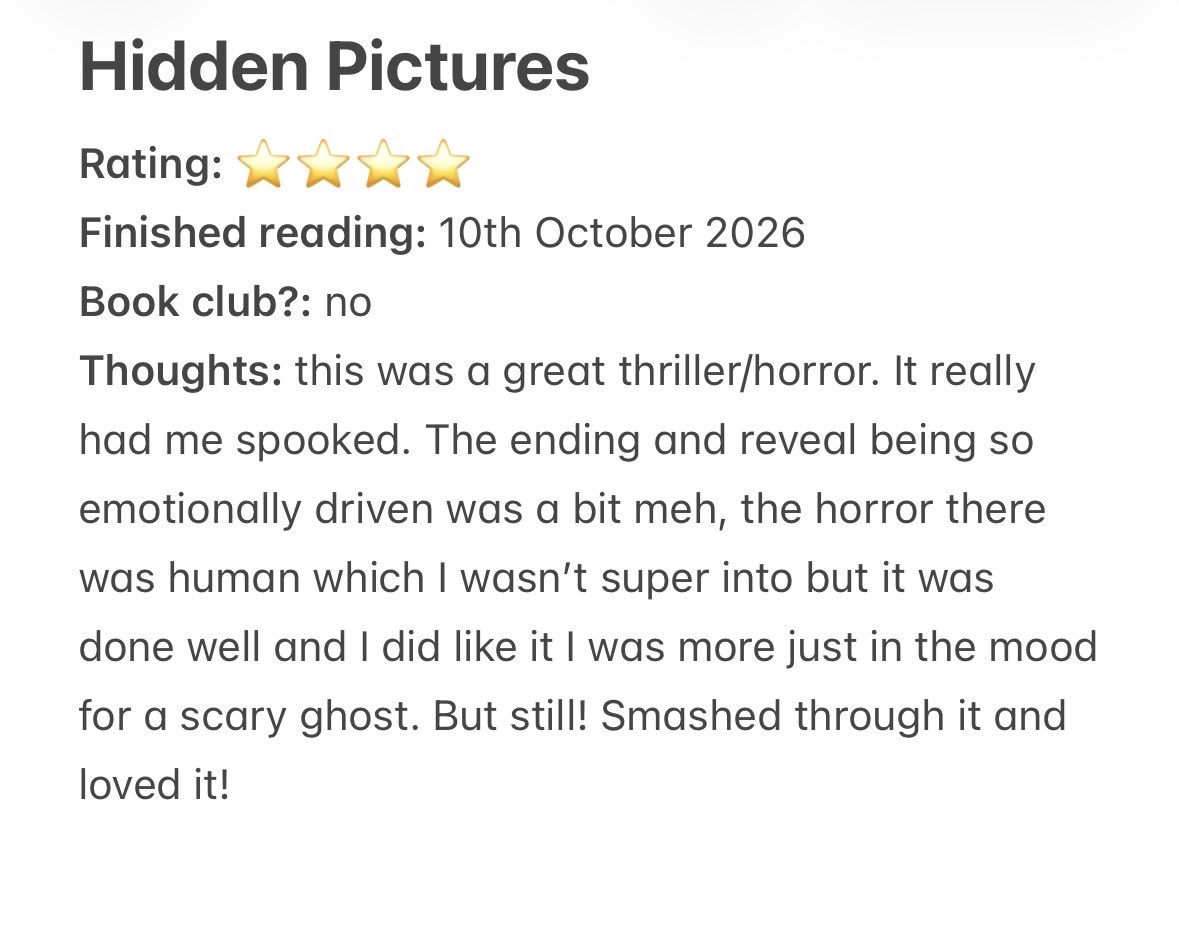 gabesreading's tweet photo. my book review of hidden pictures ✍️ #booktwt #hiddenpictures https://t.co/P1Vq6wZ5rS