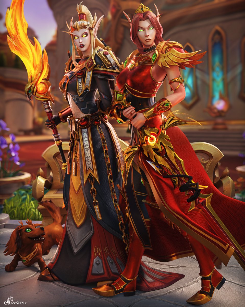 nihilora's tweet photo. 🔸 The Silvermoon Watch 🔸 

The citizens of Silvermoon can rest easy, when Ebony and Sunreah patrol the city! Not a single crime remains unpunished under the two ladies' watchful gaze 👀 

I hope all my Blood Elf fans out there will enjoy this artwork as much as I do 💖#warcraft https://t.co/9r6eEdsgjr