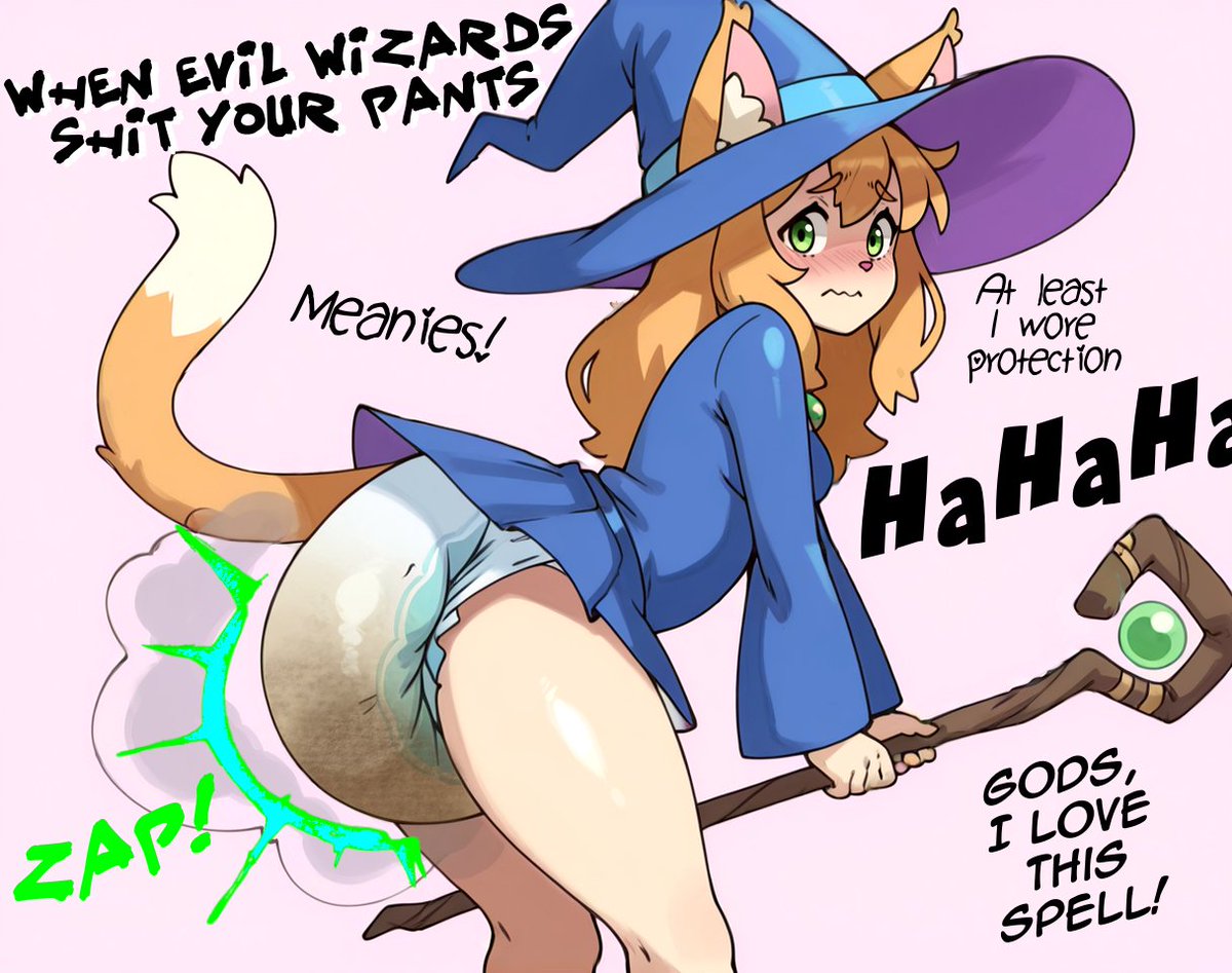 vision_dl's tweet photo. Damn Evil Wizards 🪄💩

One mean spell and her “protection” is already full…  
Think she’ll get revenge before changing time?

#ABDL #DiaperFetish #MessyDiaper #Furry #NSFW https://t.co/yCjPlL5e7i