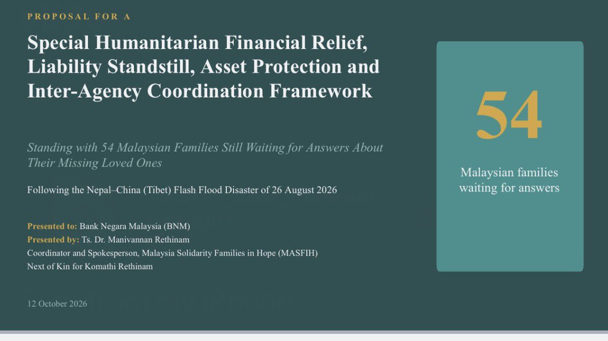 Manivannan2's tweet photo. #askmani FROM PROPOSALS TO ACTION: MASFIH ENGAGES BANK NEGARA MALAYSIA, FINANCIAL INDUSTRY REPRESENTATIVES AND THE MEDIA

We continue to hope. We continue to stand together. We continue to seek answers.

#MASFIH #FamiliesInHope #NepalTibetFlood #BankNegaraMalaysia #AGC #Human https://t.co/hVb3LIciqo
