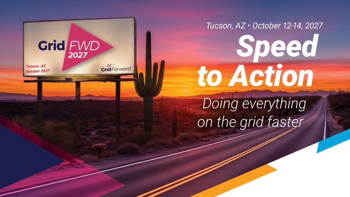 GridForward's tweet photo. Mark your calendars! #GridFWD 2027 will be October 12-14, 2027 in Tuscon, AZ.

You won't want to miss next year's event: Speed to Action, doing everything on the grid faster. 

Follow our LinkedIn page to be among the first to get more information. https://t.co/aNuIIo2ue1