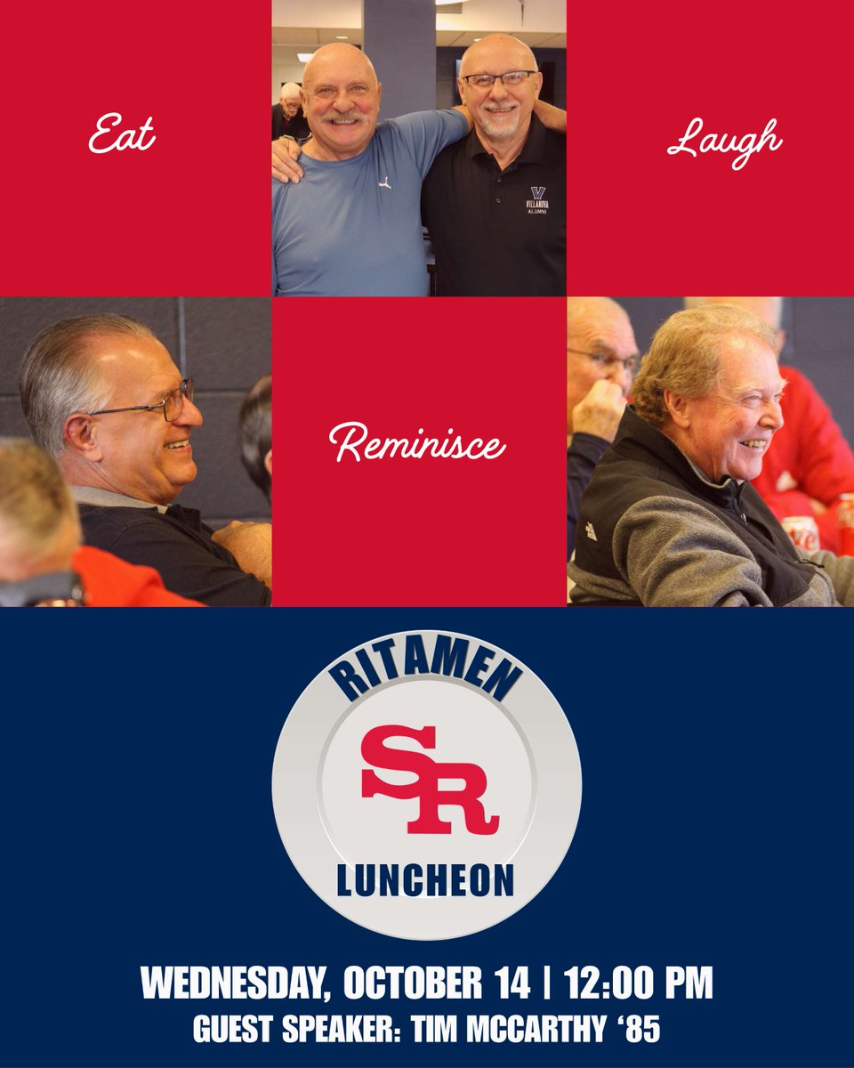StRitaHS's tweet photo. 🚨 2 DAYS AWAY! 🚨 This is the last call for all Ritamen from the classes of 1986 and prior to join us at our October Ritamen Luncheon this Wednesday in our McCarthy Center. 

RSVP today: https://t.co/NcH9UZ0IX8

#strita #stritaofcascia #stritaalumni #stritaritamenluncheon https://t.co/Jed2GsQ5pI