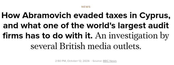 Daractenus's tweet photo. Shout out to @Deloitte for the fantastic job they did in helping Russian oligarch Roman Abramovich do tax evasion. Really living up to that "integrity underlies everything we do" "foundational" motto of yours! https://t.co/x5cFPw3zqs