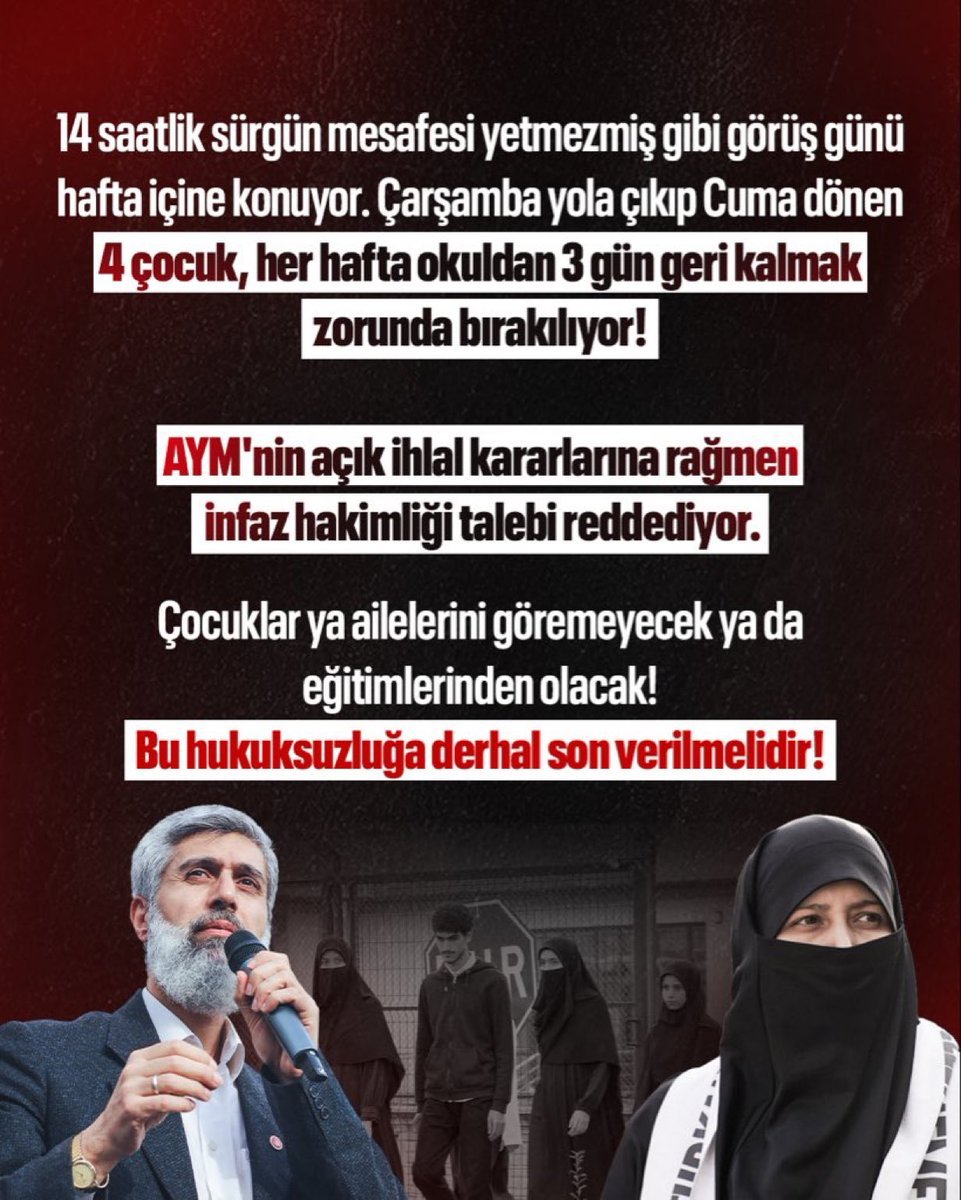 tevhidi_02's tweet photo. 14 saatlik sürgün mesafesi yetmezmiş gibi görüş günü hafta içine konuyor. Çarşamba yola çıkıp Cuma dönen 4 çocuk, her hafta okuldan 3 gün geri kalmak
zorunda bırakılıyor!

#FurkanaSistematikZulüm
AkpDönemi ZulümDönemi
Cocuklar OkulundanOlmasın
AlparslanHoca CocuklarınaZulüm https://t.co/Wpiyc1rS5Z
