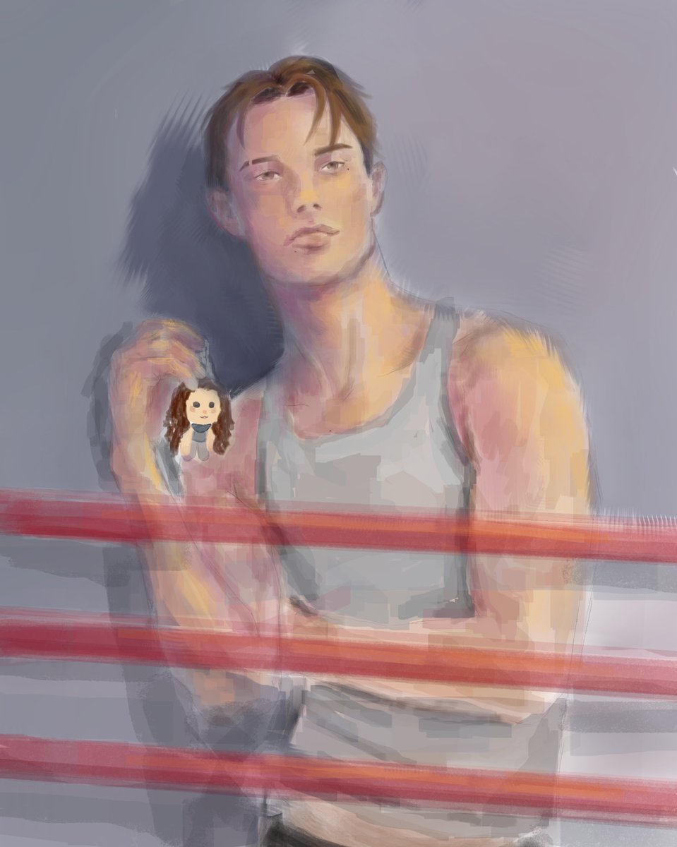 winter_dgaf's tweet photo. Día 12: Lazaró 
Daya estaba entrenando con el saco de boxeo cuando Bennet se acerco para enseñarle algo:
-¿Quori, no te suena este muñeco?
-No...¿Es de un cuervo?
-...🤣
#Adomctober2026 #adoma https://t.co/EDRbvWGzqI