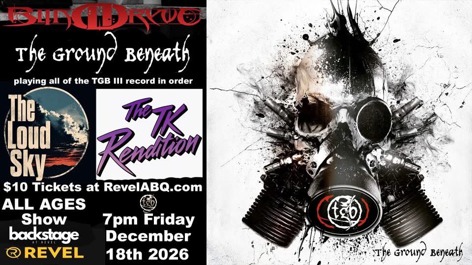 tGroundBeneath's tweet photo. We have a show at @revel_abq on Friday, December 18th! Tickets go on sale THIS Friday at 10am! #tgb https://t.co/scFdDU2lPh