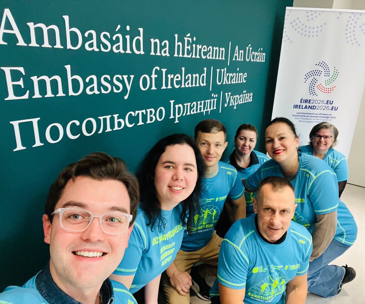 IrlEmbUkraine's tweet photo. Team Ireland in Kyiv joined Global Solidarity Run, in solidarity with all those forcibly displaced or living in extreme poverty 🙏. Russia’s brutal and illegal war of aggression has forced millions of Ukrainians to leave Ukraine, or be displaced within the country. #GlobalRun2026 https://t.co/u0IROx3xh0