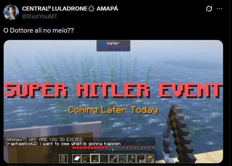 matiascaotico's tweet photo. e essa burra aquikkkkkkkk me racho de rir, 2026 e juram q ele é o hitler sendo que ele eh puro suco comunista KKKKKKKKKKKKKKKKKKKKKKKKKKKKKKK https://t.co/XdVcOhfm7z