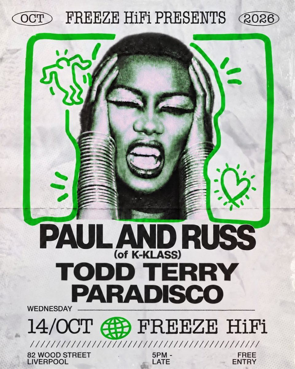 Freeze_HiFi's tweet photo. Check out this Wednesday's lineup!  
Paul &amp; @Rumo_kk of K-Klass &amp; @djtoddterry &amp; Paradisco at @Freeze_HiFi  FREE Entry 5PM - Late                         82 Wood Street, Liverpool https://t.co/lfULhQ3yag