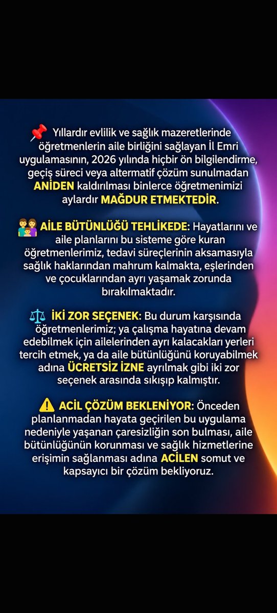 IGngren's tweet photo. Masada karar alırken sahadaki gerçekler göz ardı ediliyor. Çiftçinin tarlası, esnafın dükkanı, özel sektörün düzeni bir günde nakledilemez. "Eşinin yanına git" demek, hayatın gerçekleriyle tamamen kopuk bir yaklaşımdır.

@RTErdogan @efkanala @ErbakanFatih @suatkilic @Yusuf__Tekin @tcmeb #MazeretVARçözümYOK