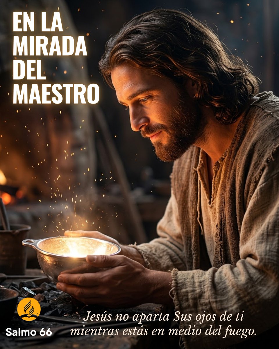 adventistasGUA's tweet photo. Dios no te puso en el fuego para quemarte, sino para purificarte. El Maestro jamás aparta Sus ojos de ti en medio de la prueba.
Si crees que Él está cuidando cada detalle de tu vida, deja un «AMÉN» y comparte este mensaje de fe. #Salmo66 #Prueba #Confianza https://t.co/aYQfyLkKWs