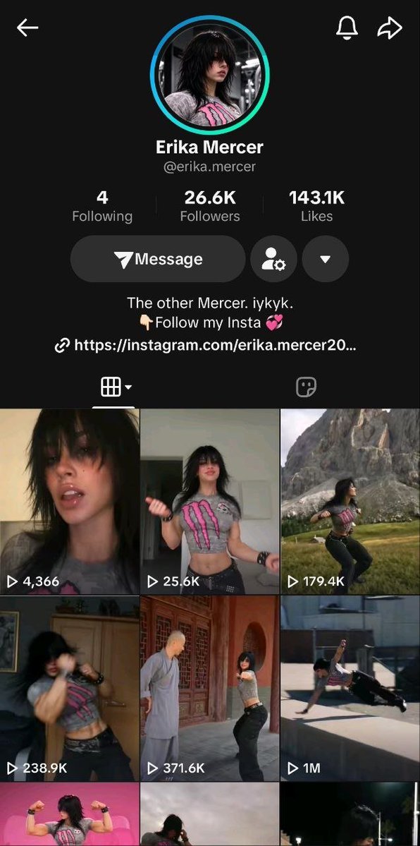 Hrundel75's tweet photo. SOMEONE MADE $10K IN 5 DAYS WITH A GIRL WHO DOESN'T EXIST

meet erika mercer:
→ 13 videos in 5 days
→ 26.6k followers
→ 143.1k likes
→ 1M views on her biggest clip

she's an ai character. messy black layered hair, a grey tee with a pink claw logo, a fighter's attitude. you see her once and you know it's her

her creator shared the whole stack:

→ chatgpt for her look and a consistent character sheet

→ claude for her personality, the scenes and every video prompt

→ higgsfield to turn the images into video

the rule that made it work: the face never changes, the situation always does. a monastery with a monk, a rooftop, a mountain, a gym. nobody has to learn who erika is again. they just want to see what she does next

5 days ago she didn't exist. now brands are paying to be in her videos

and he's already hinting at the next step: "if this video takes off, i might create a token for erika"

we've seen this movie before. jean phil's coin hit $12.3M a week after launch and his creator made $100k+ in fees

the face is the asset. the ads are just the beginning

would you follow a girl you knew was ai?