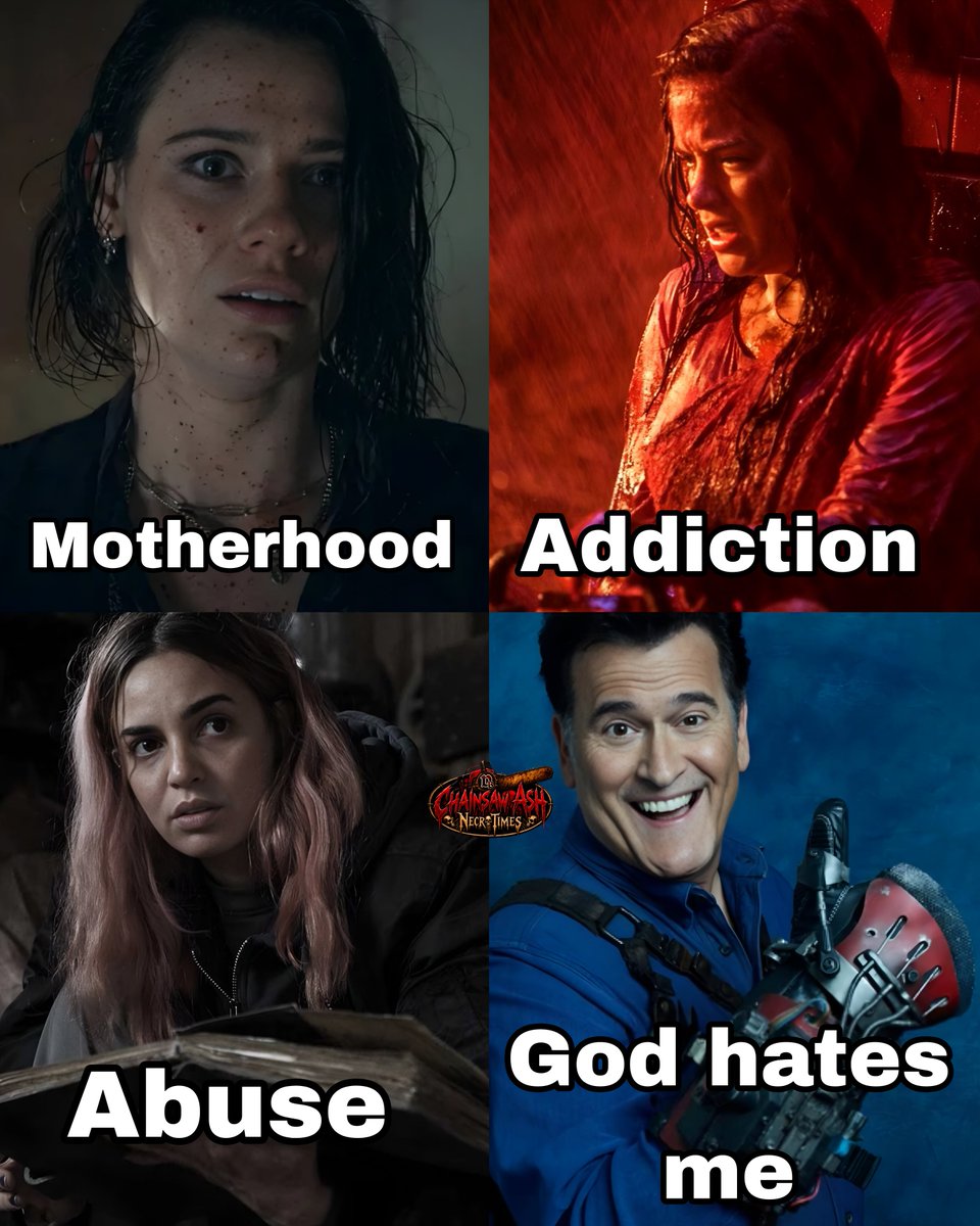 AshySlasheeDB's tweet photo. The underlying themes of the Evil Dead main protagonists https://t.co/gVQVoXLOjT