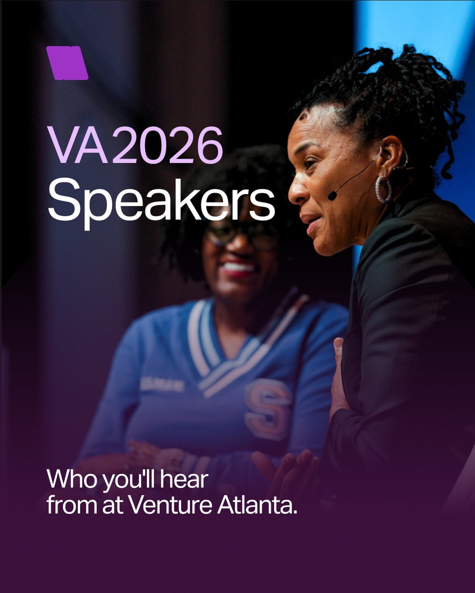 VentureAtlanta's tweet photo. 70+ speakers. Two days. One conference you won’t want to miss 👏🔥

Swipe through to see our epic speaker lineup, and be sure to check out the full schedule on our website or app for more details!

See you at #VA2026 👋 https://t.co/emrtwmBwiN