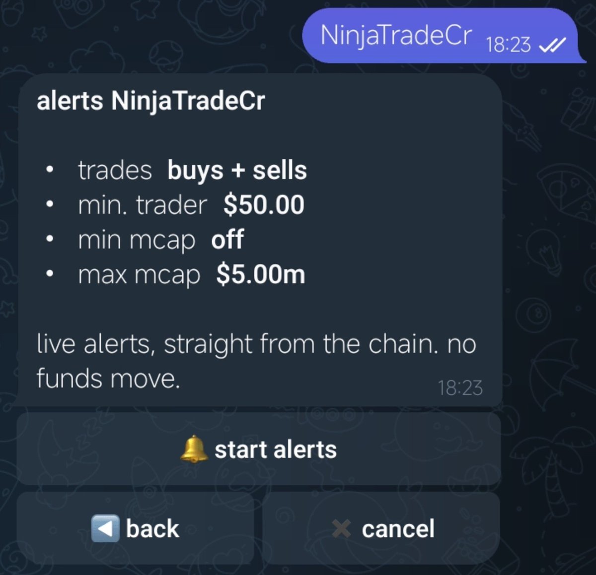 D4rylf's tweet photo. One thing I appreciate about the Alerts feature on @copyfomo is how much control you have over what reaches your Telegram 👌

Think about it...

You can choose to receive alerts for only a trader's first buy into a token, every buy they make, or both buys and sells.

You can also filter those alerts by the trader's entry size and the token's market cap range.

So if you're only interested in larger buys or tokens within a certain market cap range, you can set things up accordingly ✅

Personally, I like that I can monitor a trader without having to copy their trades or get notified about every single move they make.

Sometimes, I just want to see what a trader is buying, how they're managing their positions, and which tokens they're paying attention to.

These alerts let me do that while keeping the noise down to what I'm actually interested in 💯

And if I eventually find a trader whose activity I want to follow more closely, I can always switch to copy-trading.

Also, the alerts settings can be changed at any time.

https://t.co/4Lprn4hOz2