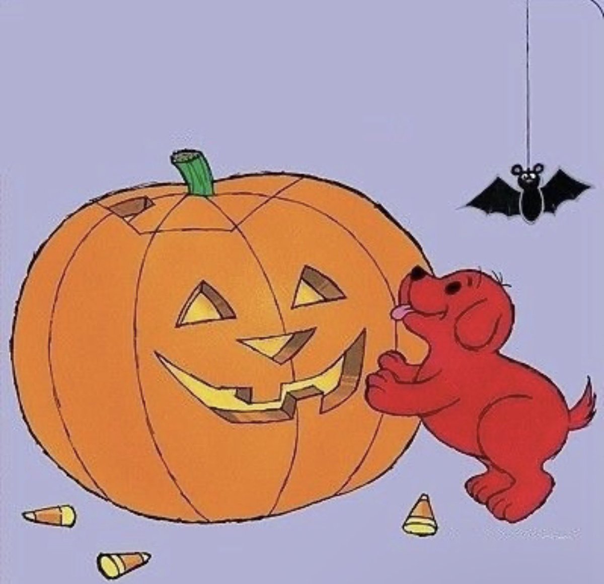 fruitpibble's tweet photo. puppy Clifford in the spooky szn for your enjoyment https://t.co/Bc25OrdXzU