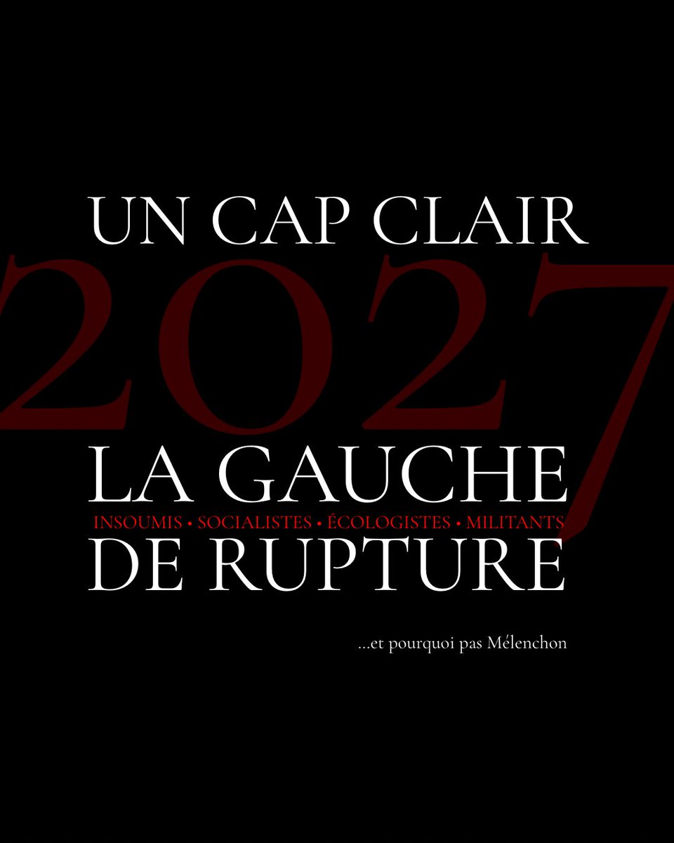 ArsneD1's tweet photo. Un cap clair pour 2027. Insoumis, écologistes, socialistes : scellons l’union populaire. https://t.co/kvILpWKtz6
