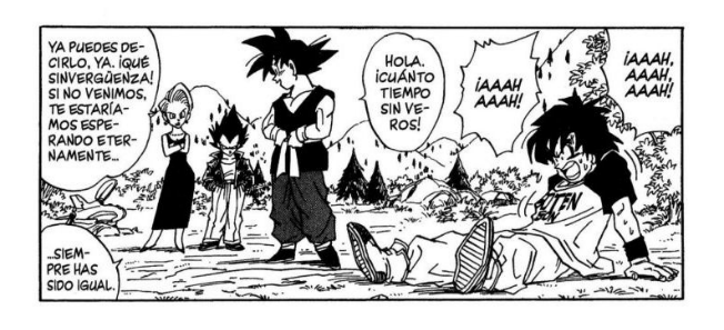 XLR8_MEOW's tweet photo. @jienchi305 en el final del manga, cuando Vegeta y Bulma se reúnen con Goku, está entrenando con Goten, y tambien se ve como entrenaba a pan, asi que si estaba preparando a las siguientes generaciones https://t.co/vsLrbogW8R