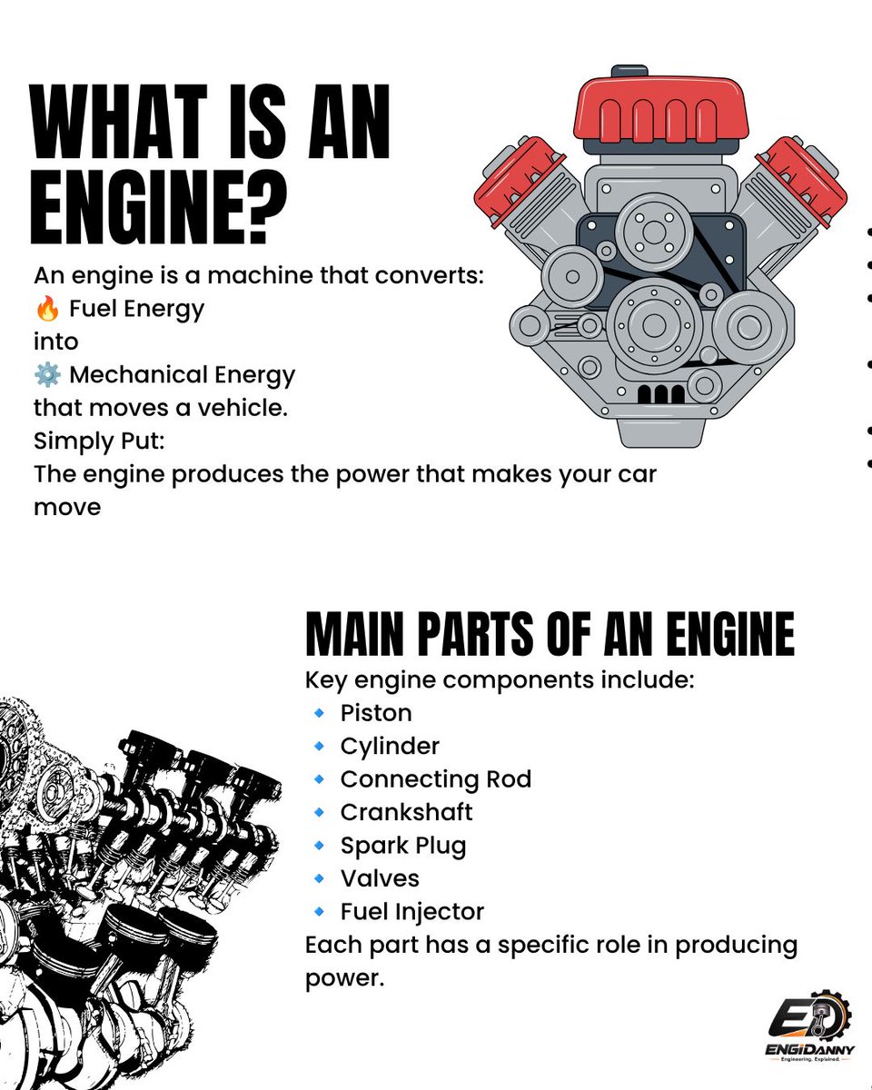 DANNYYO23's tweet photo. HOW DOES A CAR WORK? 👀⚙️
#ENGiDANNY #HowCarsWork #EngineeringTok #AutomotiveEngineering #MechanicalEngineering #STEM #CarTok #EngineeringExplained https://t.co/U6VMKkppj6