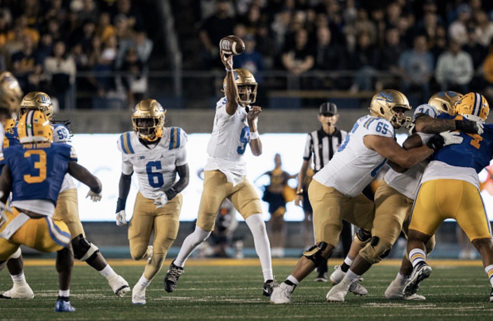 PeteThamel's tweet photo. Sources: UCLA quarterback Nico Iamaleava is out indefinitely with a knee injury. There’s no timetable set yet, as any final timeline is pending an upcoming medical evaluation. https://t.co/UFYVXvKiFE