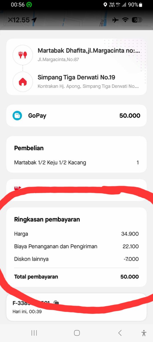 ardirush25's tweet photo. Lapor pak @kepolisian_indo  saya mau melaporkan kecurangan pihak aplikator @gojekindonesia dg memotong hampir 50% pendapatan driver yg mana antar kedua2nya itu brjarak 4,60km &amp; 4,58km atau di hitung 5 km saya cma di beri 11.800 hrsnya 15.200 &amp; konsumen bayar 22.000 https://t.co/g33VHJSXIo