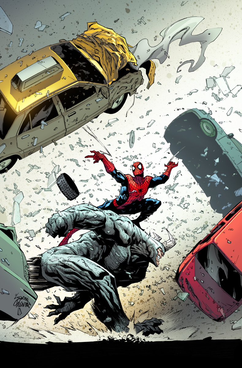 RyanStegman's tweet photo. I did another spidey cover because I can’t stop doing them 🤷‍♂️ 

I inked this and marte gracia colored it https://t.co/FWSe2LOFni