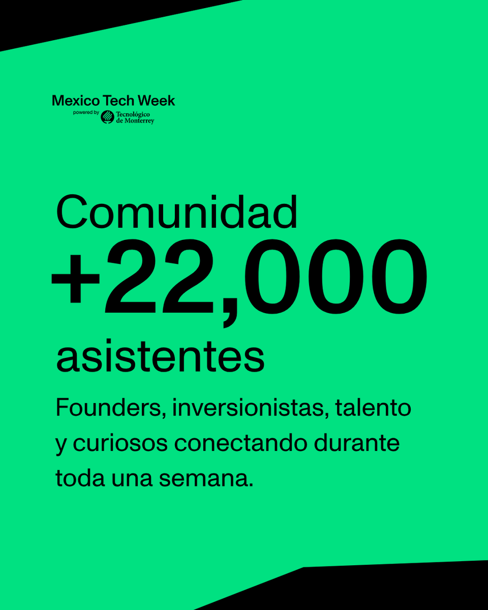 MexicoTechWeek's tweet photo. Cuando el ecosistema se activa, crece de forma exponencial.

Si eres founder, inversionista o parte del ecosistema tech, no esperes a que alguien cree el espacio que quieres ver.

¡Sé Host en @mexicotechweek!

Registra tu evento antes del 18 de octubre: https://t.co/nAIA1LeP5R https://t.co/geh5EENmz9