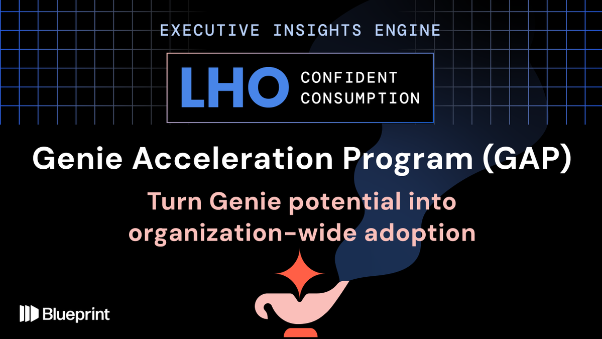 bpcs_tech's tweet photo. Genie adoption starts with a business question, not another assessment.​

Blueprint’s Genie Acceleration Program (GAP) helps teams build trusted Genie experiences, identify readiness gaps, and create a path to organization-wide adoption.​

Learn More: https://t.co/D8B5Ps4ChF https://t.co/RP3xDpHpIl