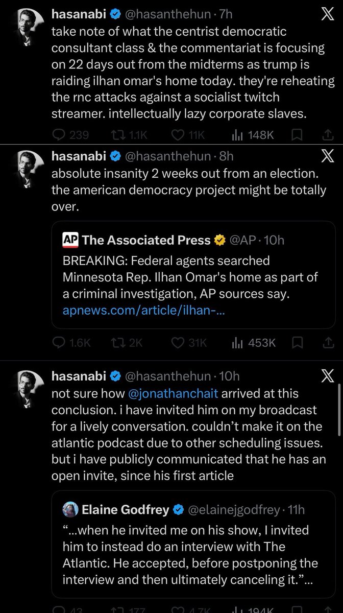 Awk20000's tweet photo. Hasan dropped a flurry of tweets on the timeline going at Jonathan Chait after his article about him https://t.co/KpX5g0HIEq