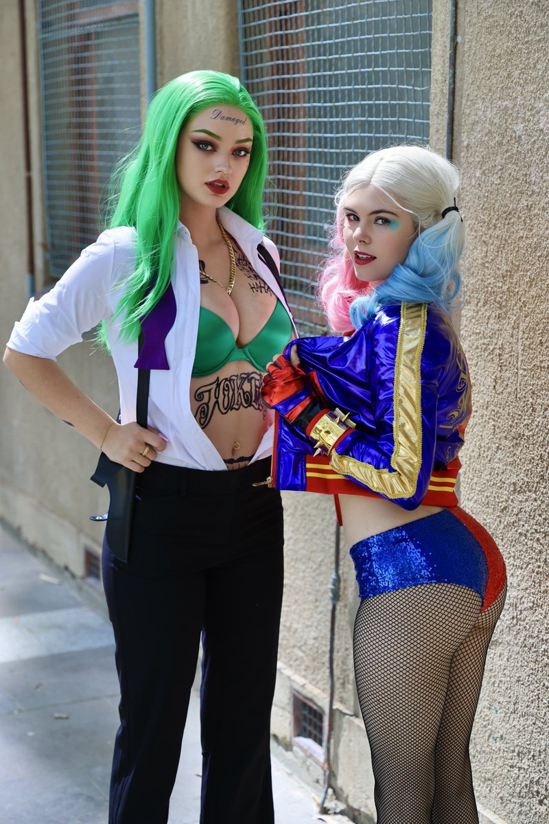 cassiabree's tweet photo. The duo you won’t forget - Harley Quinn &amp; The Joker ❤️💙💚 @_Lexipro https://t.co/IIp9HEpTR8