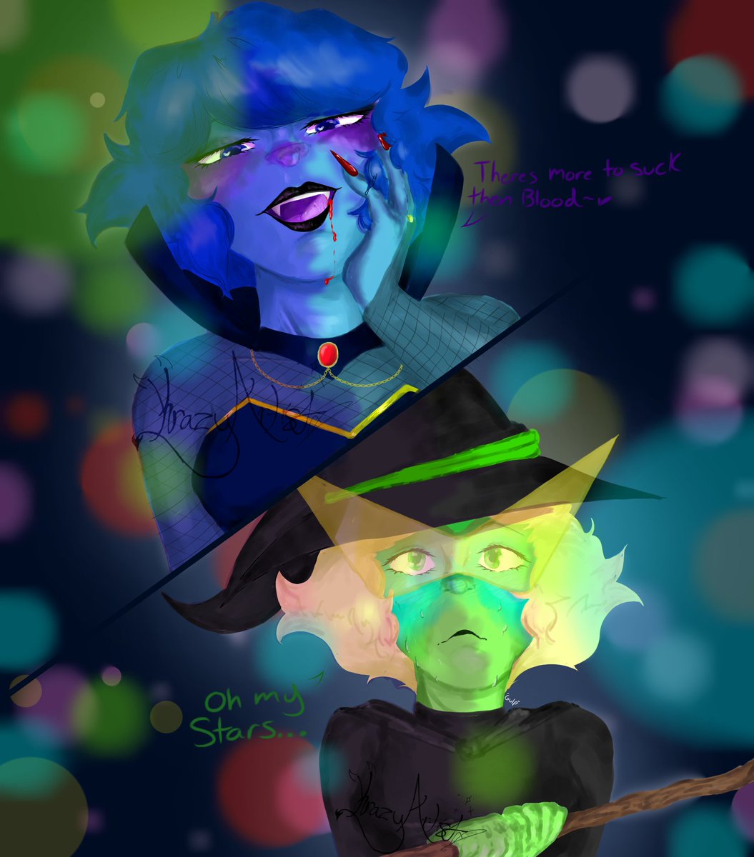 Krazy_Artist's tweet photo. They are at a party, and Lapis wants some Peridot๐
#lapidot #lapislazuli #peridot #halloween https://t.co/NEL56kWq3P
