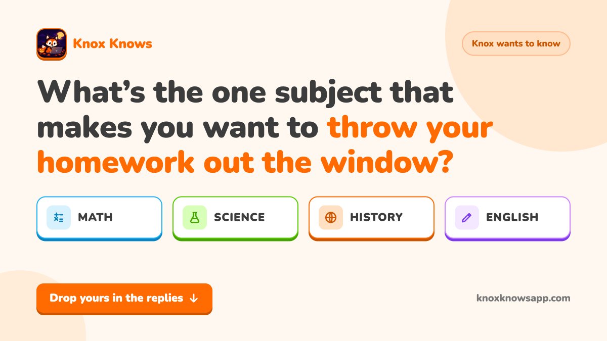 KnoxKnowsApp's tweet photo. Be honest.👇 We'll help with the top answer. 🦊 https://t.co/iVLIS3gZSx