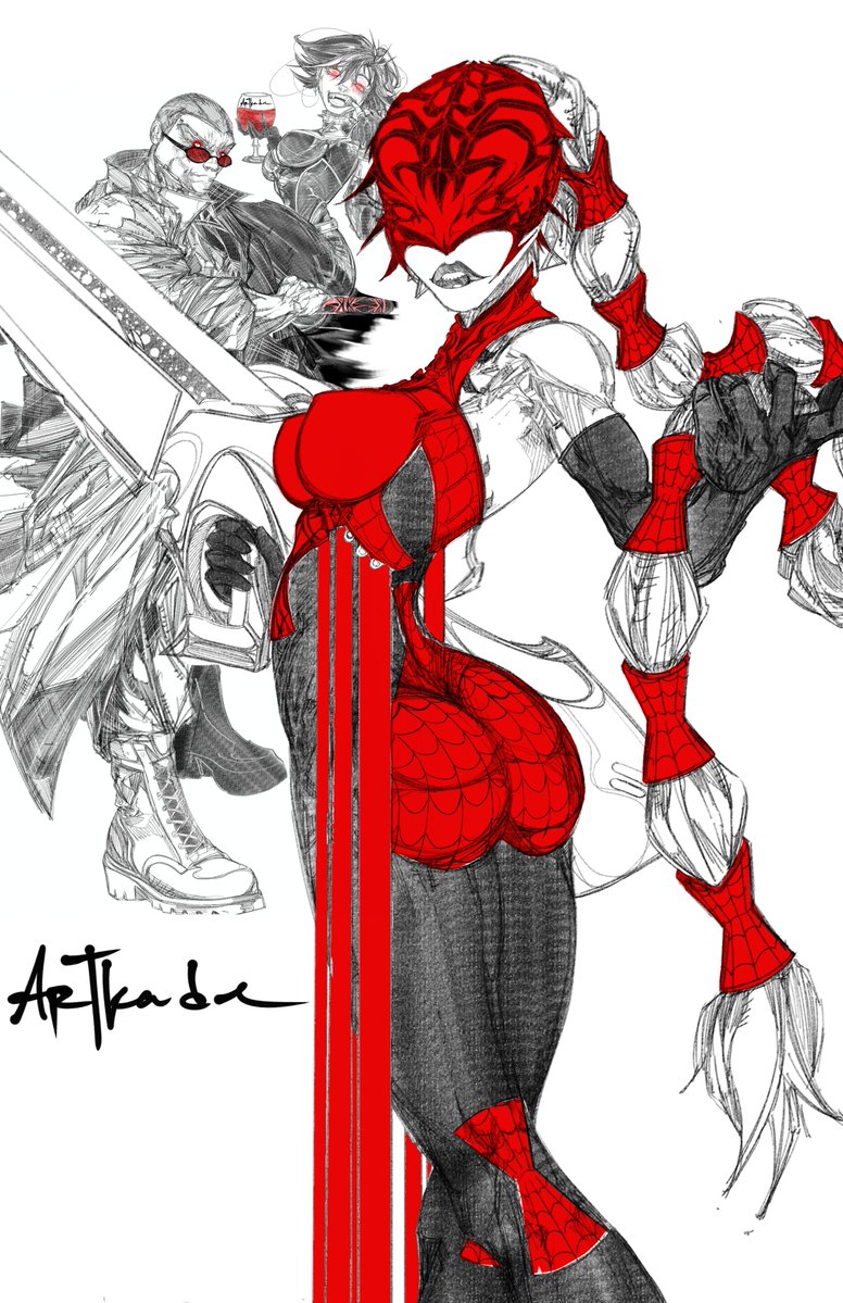 abarca__daniel's tweet photo. A mash-up of #marvelrivals design and my own. BlackWidow.
#marvel  #comicart #halloween #inktober https://t.co/SJkexCWrMm