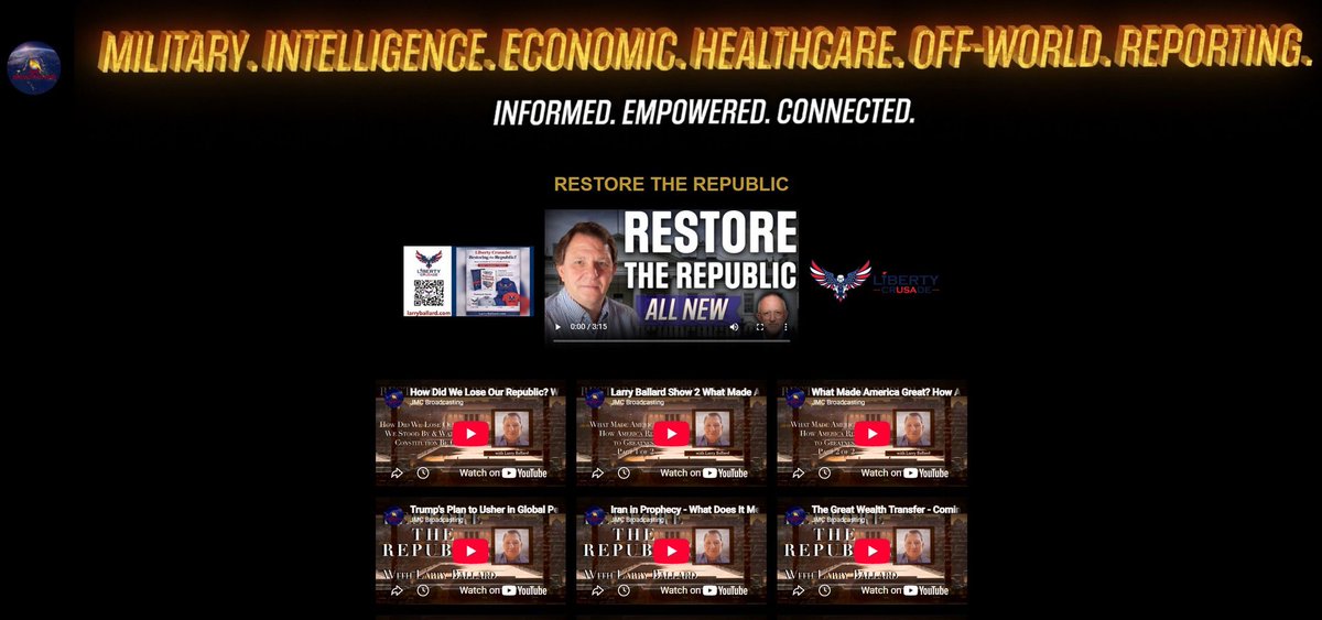 JMC_Broadcastt's tweet photo. Restore the Republic With Larry Ballard

Larry Ballard is dedicated to the rule of law, upholding the U.S. Constitution, and empowering patriots with the truth.

Explore now: https://t.co/Xj1ZTycza7 https://t.co/mbfVZ2GsfH