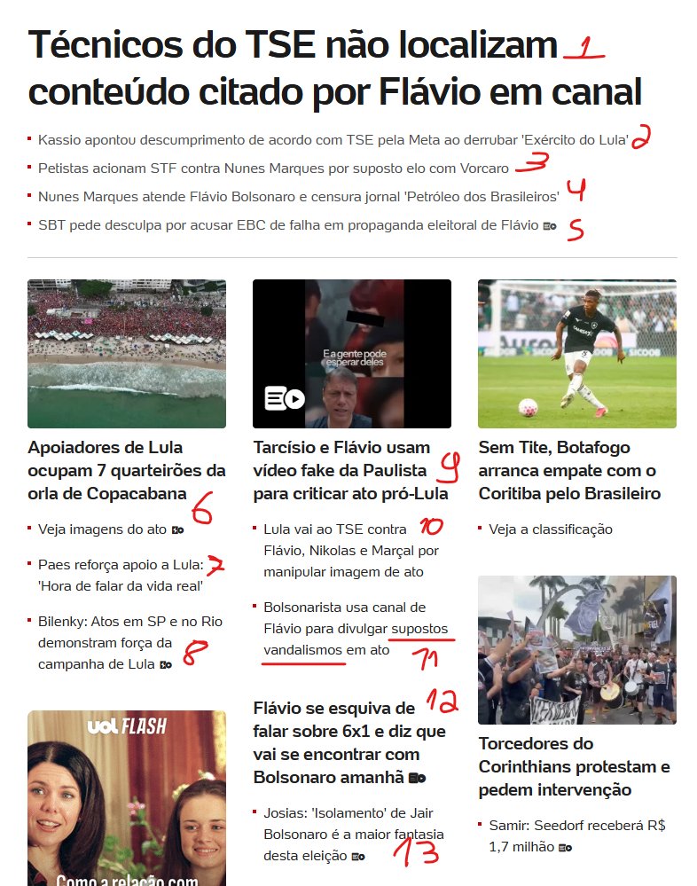 leandroruschel's tweet photo. O UOL se transformou abertamente no novo Brasil 247 neste segundo turno.

TODAS as chamadas no portal sobre política são favoráveis à campanha do Descondenado.

Eles chegaram ao ponto de chamar o ataque às estações de metro na Paulista de "suposto vandalismo". https://t.co/mdMnucxK7F