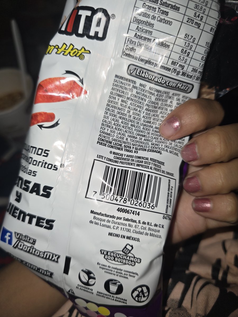 Myrna815273's tweet photo. Mis doritos venían sin chilito, ahora tendré un granito en la lengua 😭😭😭😭 @Doritos @Sabritas_mex @PepsiCo @Doritos_Mx https://t.co/p49JZq88zi