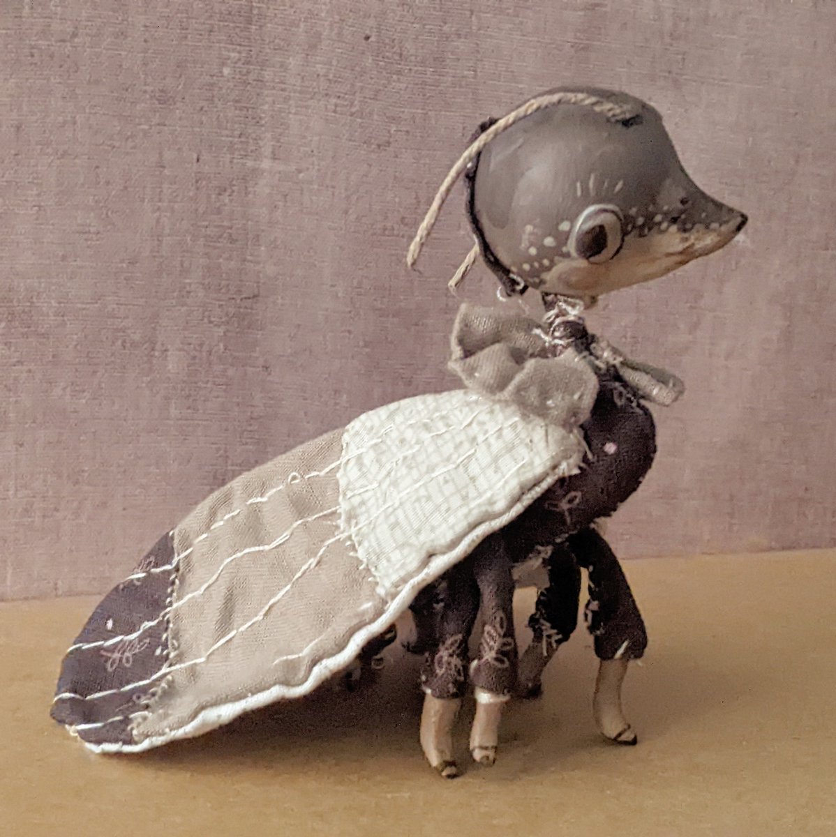 Wynfred1840's tweet photo. grain moth; pantry moth inspired doll-figurine

sold,oktober2026 https://t.co/Ho6aBZCs2N