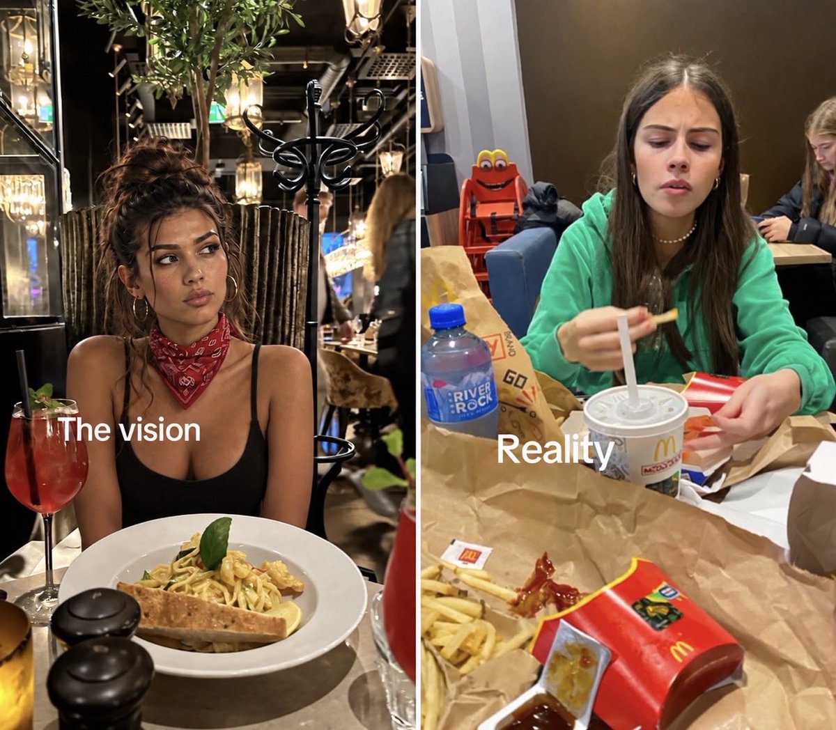 LuciaInfluencer's tweet photo. This is what your mans thinking when you’re out to dinner with him 💋 https://t.co/mNMHwKpWgw