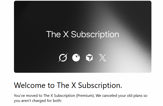 gcasqueiro's tweet photo. Christmas came way earlier this year.

The X Subscription is available!

Everything is finally unified in one place, no more separate accounts. Paying for X Premium and SuperGrok for months just made no sense.

Now I'm just curious to check the usage limits, especially with @bot .