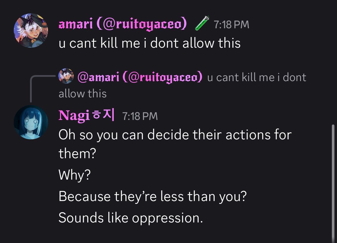 NagiiBlog's tweet photo. #seishuntwt Local Nagi silences member ‘Amari’ after Amari tries to oppress ‘Sigma’s’ human rights, and force sigma to obey orders because their less than them. Nagi couldn’t stand for such classist and supremacist actions, and confronted Amari.

@ruitouyaceo https://t.co/ZYVmewNAXy
