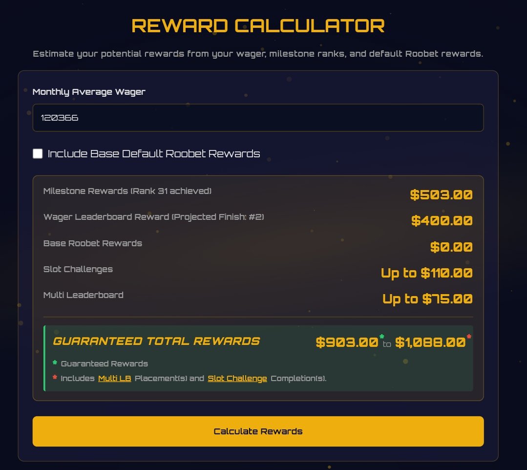 FTSStreams's tweet photo. @ExodiaSecret $120,366 would land you $903-1088 EXCLUDING Roos standard rewards. And it's all auto tipped through my bot. https://t.co/uwUaIZ4XrR