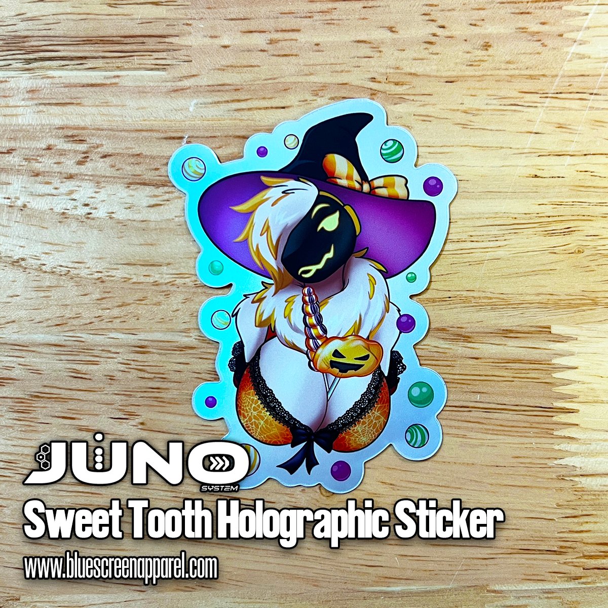 BlueScreenApp's tweet photo. DUE TO EXTREMELY HIGH DEMAND:

Juno Pumpkin Butt, Juno Mummy,  Moon Witch, and Sweet-Tooth Holographic Stickers have been opened for preorders! Please allow additional time for shipping.

If you missed your chance to get one, make sure to place your order now! https://t.co/6LVqJlSHU8