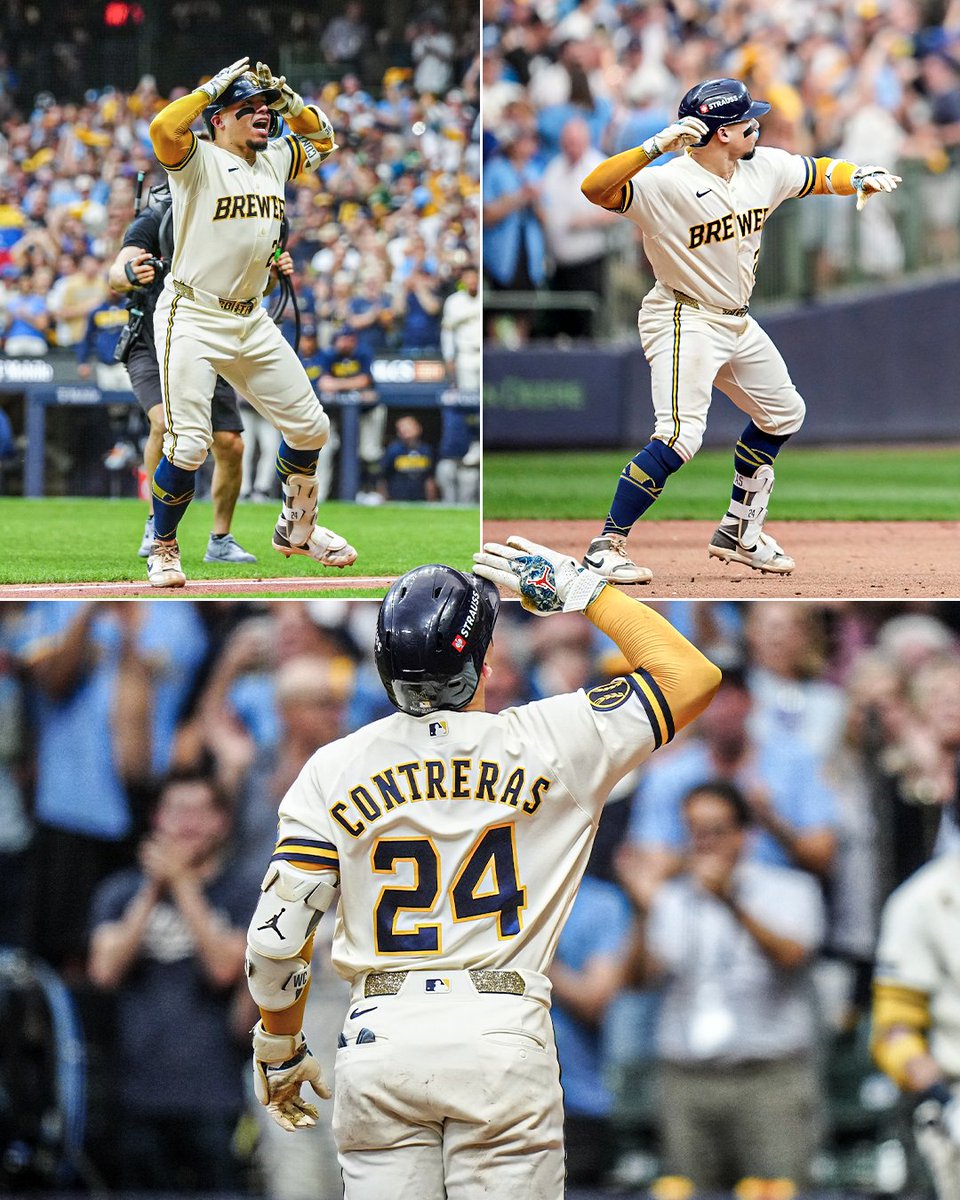 SportsCenter's tweet photo. William Contreras hitting all the emotes on his home run trot 😂🔥 https://t.co/TgqXqyF64f