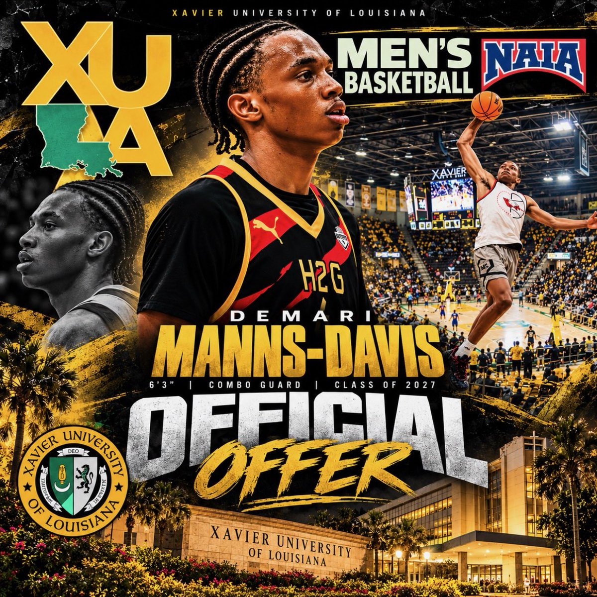 Demari_Davis's tweet photo. After a great visit and conversation with Coach @XULACoachTyrone and the rest of the Xavier coaching staff,I am blessed and honored to announce I have received my second collegiate offer to play basketball!!!! Thank you Coach Mitch and  your staff for believing and trusting in me🙏🏾. 
@Hard2Guard5280 @EaglecrestHoops @PrepHoopsCO @Bball_CO