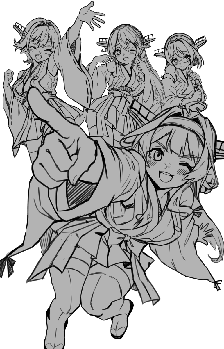 dokuganru_'s tweet photo. 大集合！金剛姉妹！（ラフ） https://t.co/QEszTfo3kd