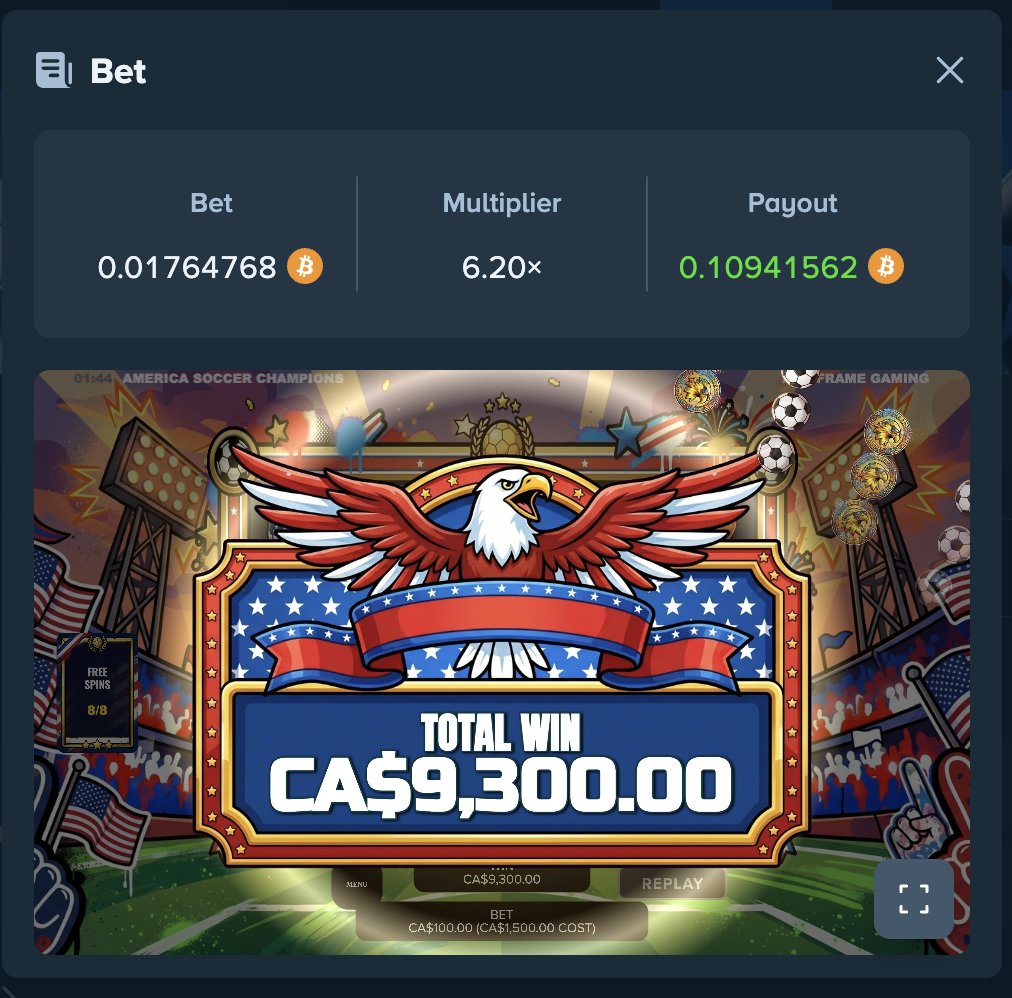 axisframegaming's tweet photo. Old , but gold! 
@outlaw hit a 0.1 $BTC WIN in America Soccer Champions! 

🎟️ RT + Stake ID

Random tip

 @Stake https://t.co/JxQAmmStHH