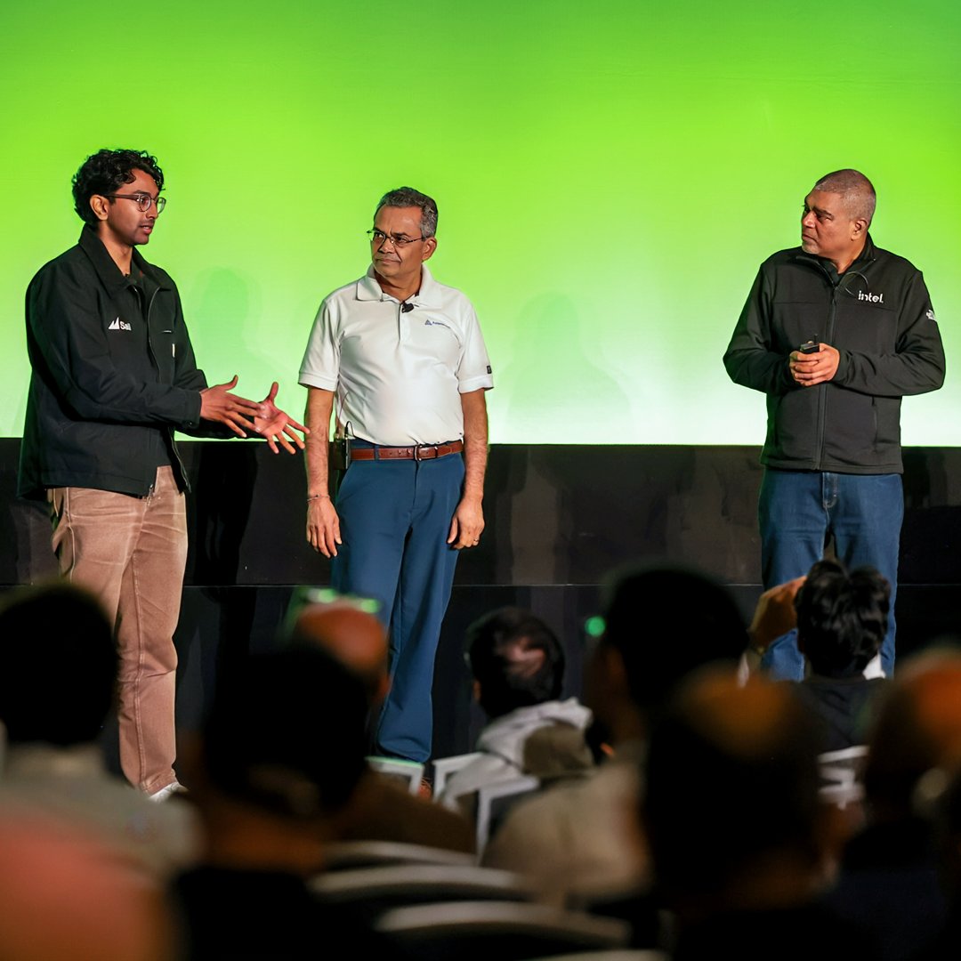 IntelBusiness's tweet photo. Can your infrastructure evolve with your workloads?

At #OCPSummit26, @nanduri_anil showcased how businesses can leverage open infrastructure to power today's AI agents while scaling to meet the demands of tomorrow.

See more at https://t.co/rSRSyRcQSZ https://t.co/2jG7mkFIKR