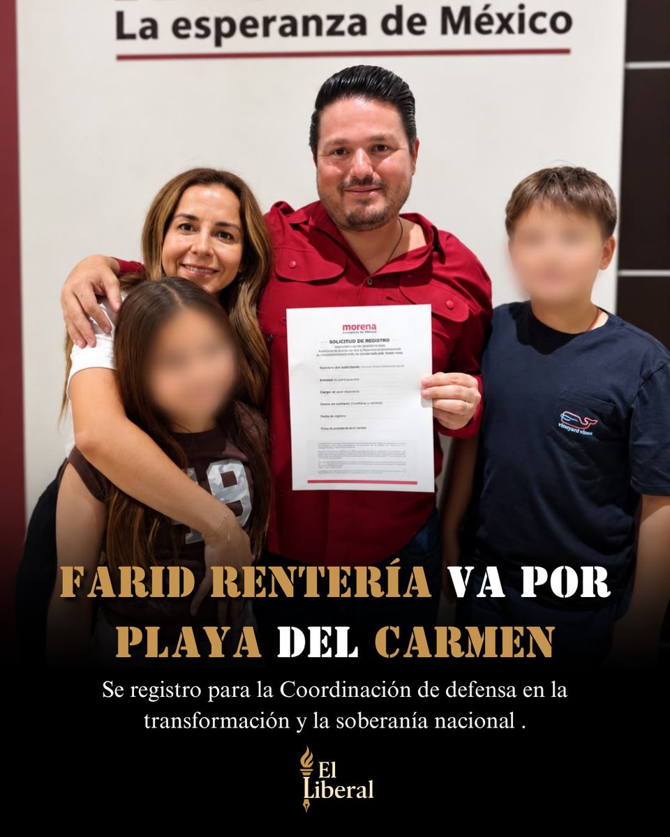 elliberalmx_'s tweet photo. 🚨 ¡EXTRA EXTRA! Farid Rentería se registró para coordinar los Comités de Defensa de la Transformación en Playa del Carmen.

Fundador de Morena y excoordinador estatal de Jóvenes Construyendo el Futuro durante el gobierno de AMLO, busca asumir una nueva responsabilidad política. https://t.co/khyYZoYXcl