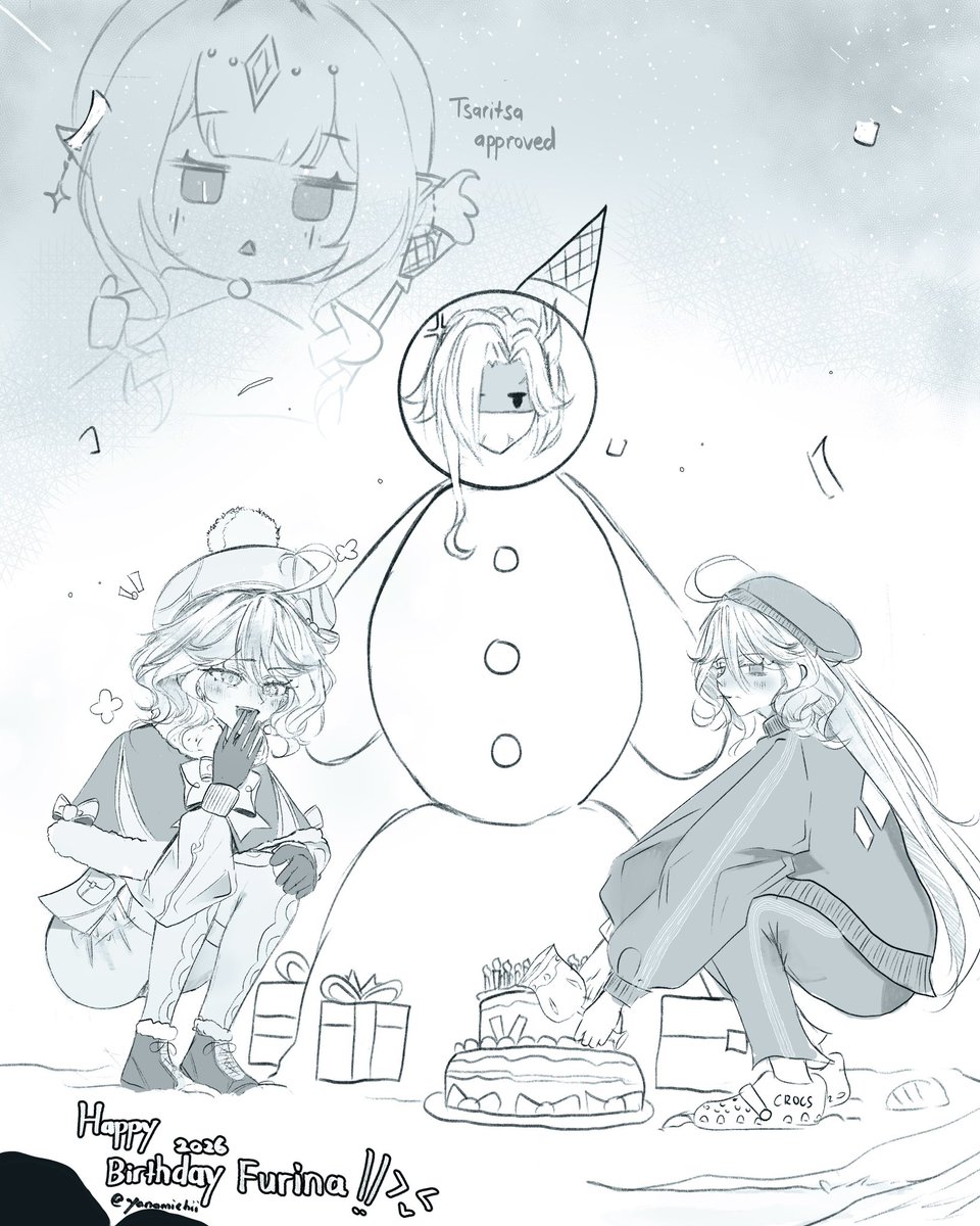 Yanamichii's tweet photo. Celebrating birthday at Snezhnaya.
Happy birthday Furina sama !! 🫶🏻🥹 ##フリーナ生誕祭2026 #furina https://t.co/X8OKJpo2ri