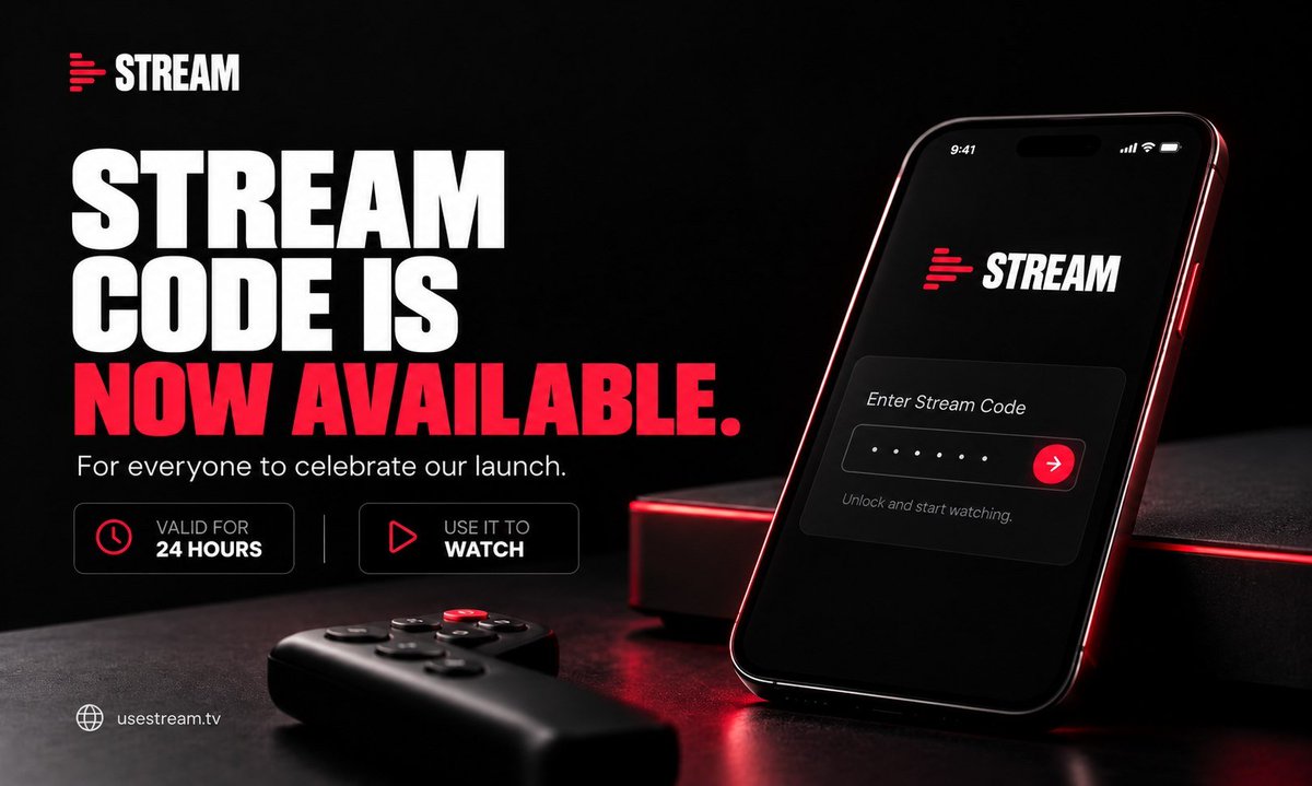 streamsols's tweet photo. To celebrate our launch, STREAM is open to everyone for the next 24 hours.

Use code "STREAM" at https://t.co/qDyiJCz6Ic and start watching. https://t.co/4dfHxJUlRe
